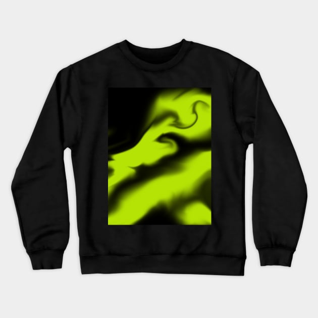 Abstract 3 - Black and Lime Green Crewneck Sweatshirt by LAEC